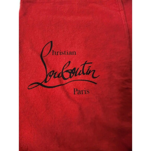 Christian Louboutin Cloth Dust Bag Red Black Lettering 13" X 9" Set Of 2 - Picture 2 of 4
